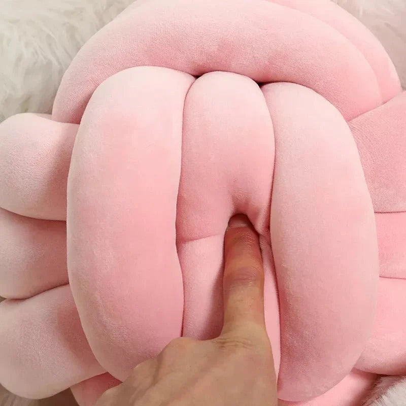 Decorative Knotted Suede Effect Ball Soft Cushion Pillow