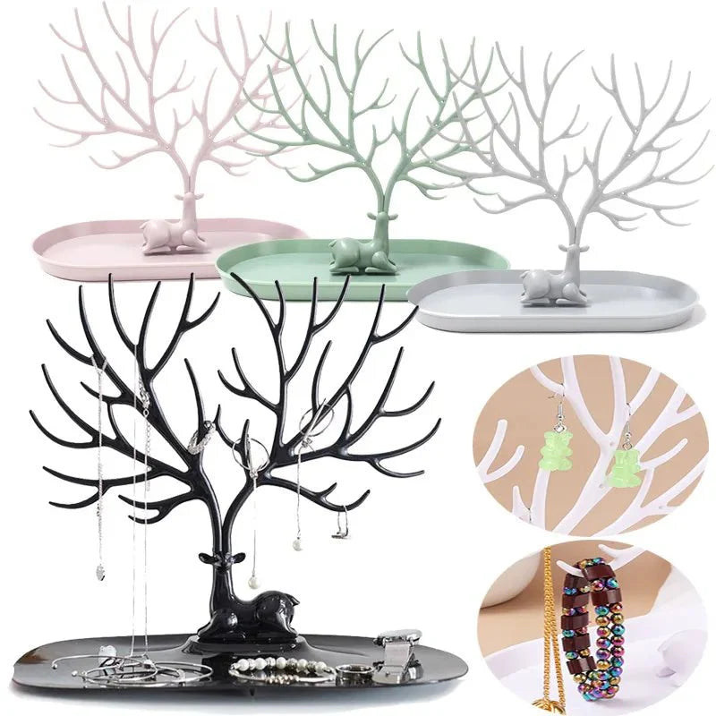 Deer Shaped Jewellery Display Stand in Chic Plastic Design