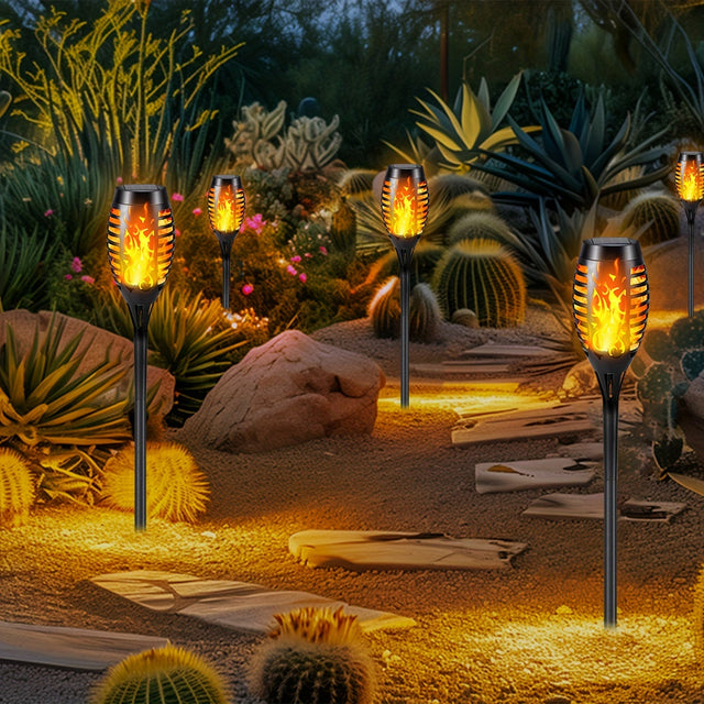 Solar Flickering Flame pathway Garden Lights