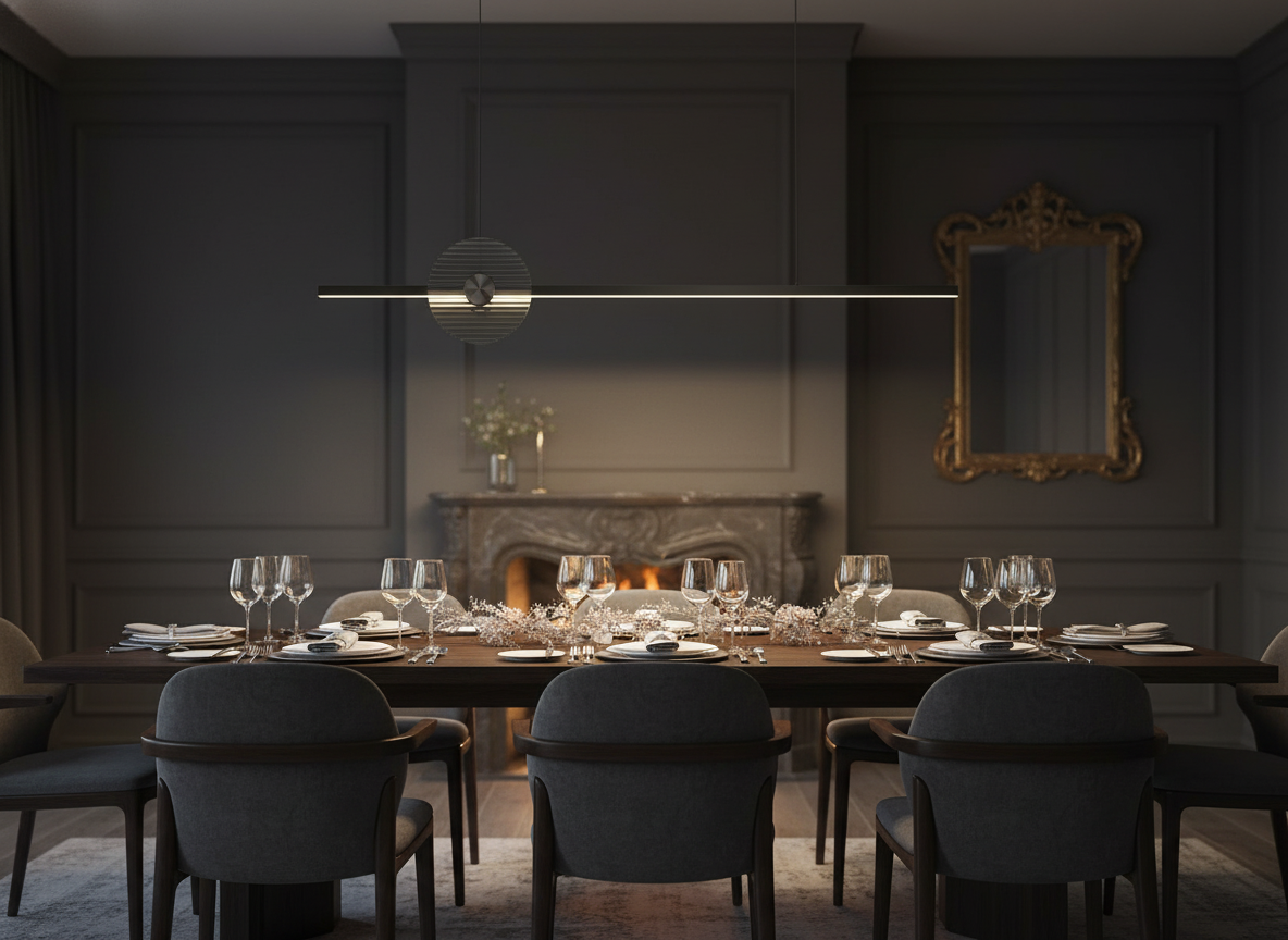 Disc LED Chandelier – Copper Modern Ceiling Light for Energy-Efficient Illumination