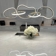 Disruption Chandelier – Modern Stainless Steel Ring Ceiling Light