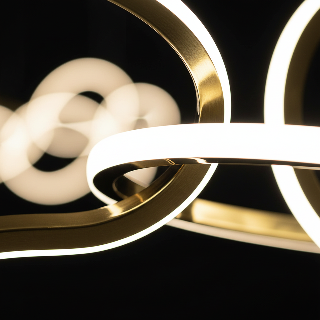 Disruption Chandelier – Modern Stainless Steel Ring Ceiling Light