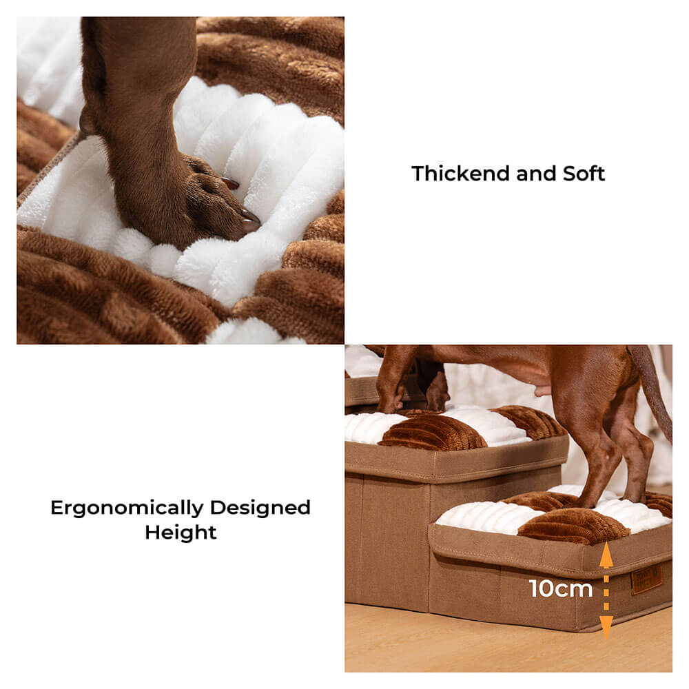 Stylish Dog Stairs with Storage Durable Polypropylene Design