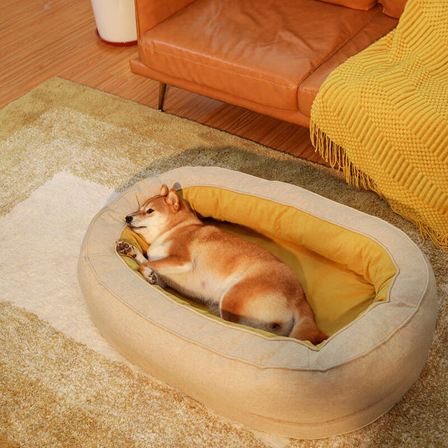 Donut Dog Bed Easy to Clean Waterproof Ultra Comfortable Cotton Velveteen