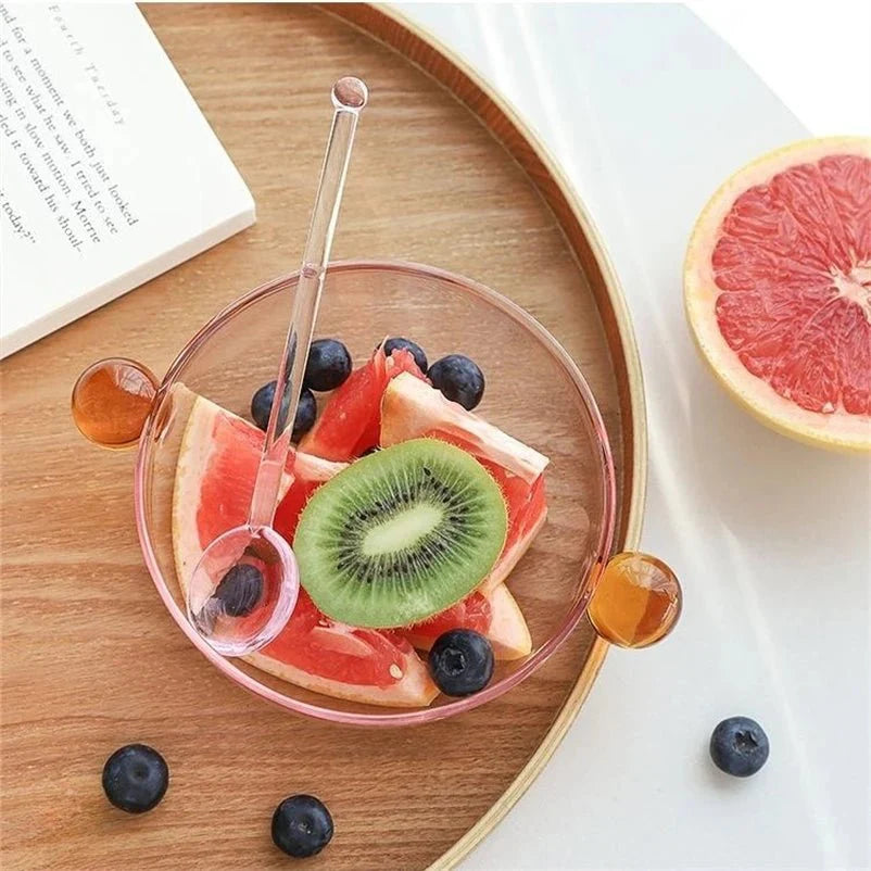 Double Ball Handled Coloured Glass Bowl Eco-Friendly Design