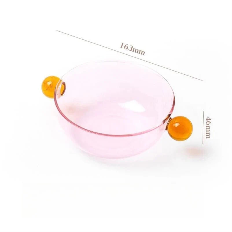 Double Ball Handled Coloured Glass Bowl Eco-Friendly Design
