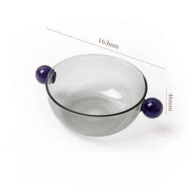 Double Ball Handled Coloured Glass Bowl Eco-Friendly Design