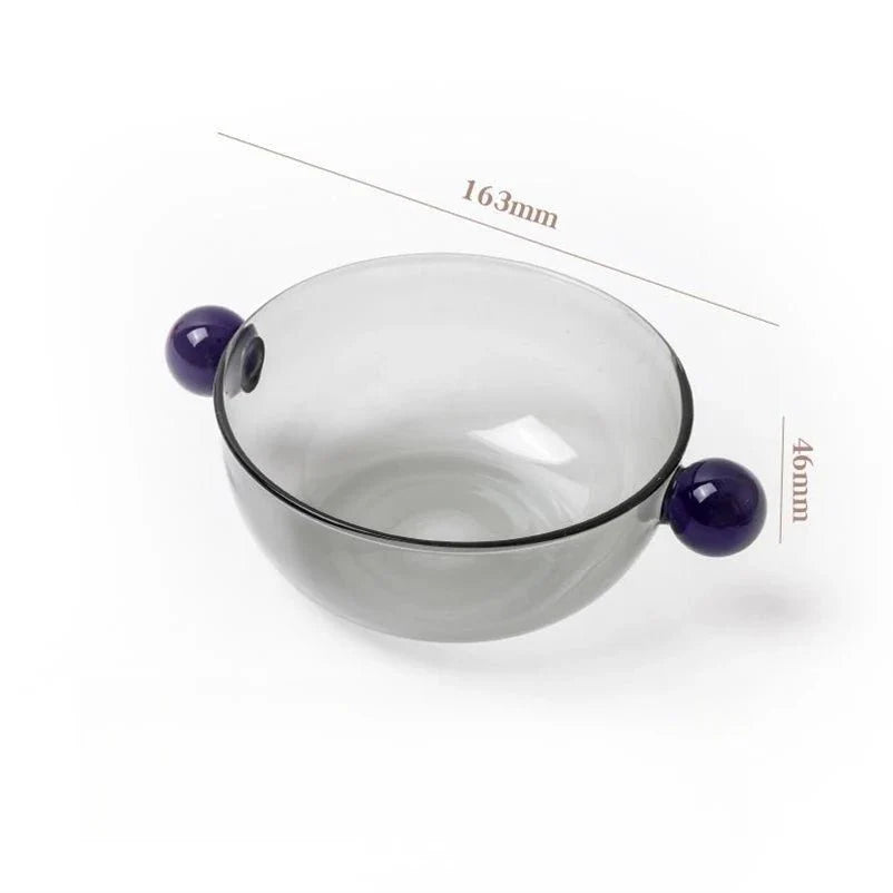 Double Ball Handled Coloured Glass Bowl Eco-Friendly Design