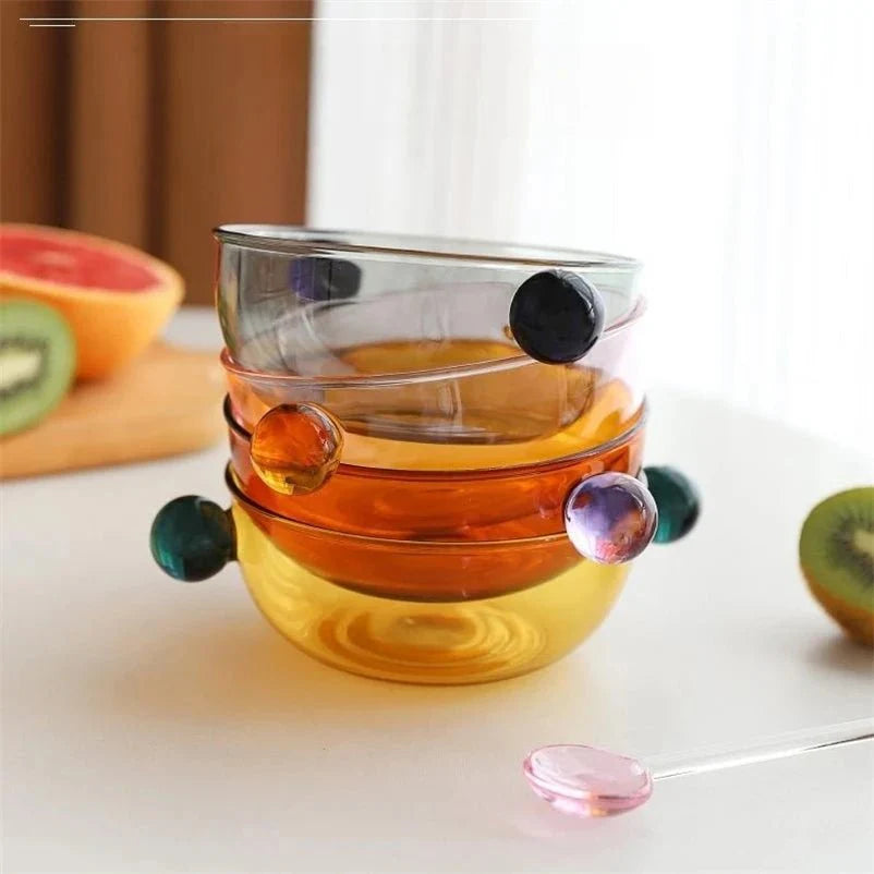 Double Ball Handled Coloured Glass Bowl Eco-Friendly Design