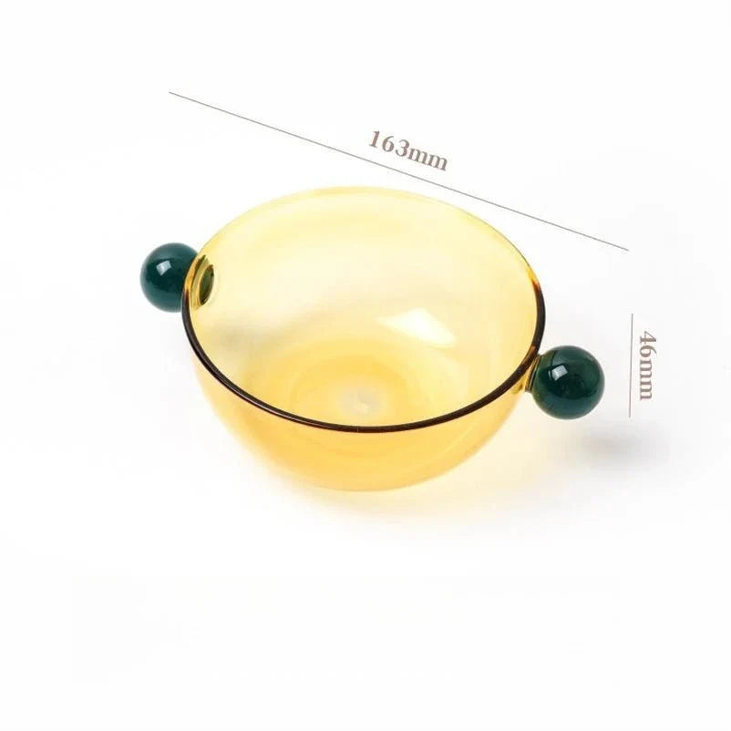 Double Ball Handled Coloured Glass Bowl Eco-Friendly Design