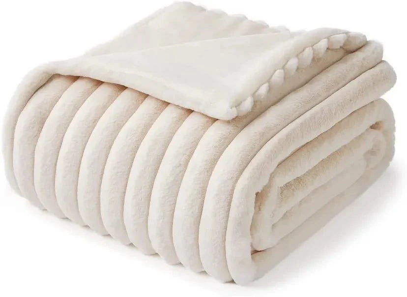 Double Layer Faux Fur Warm Winter Plush Blanket for Cozy Nights