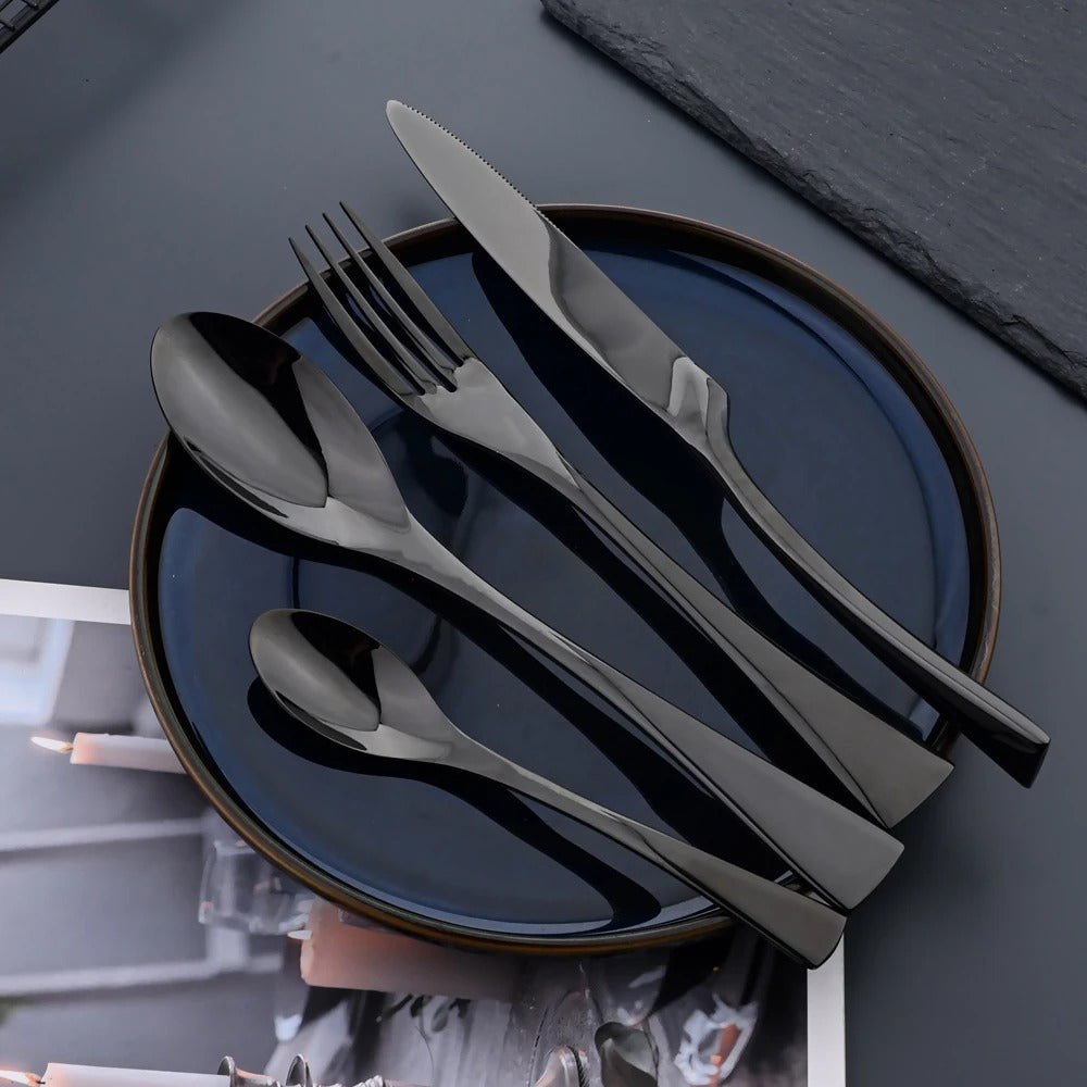  Jet Black Cutlery Set-4