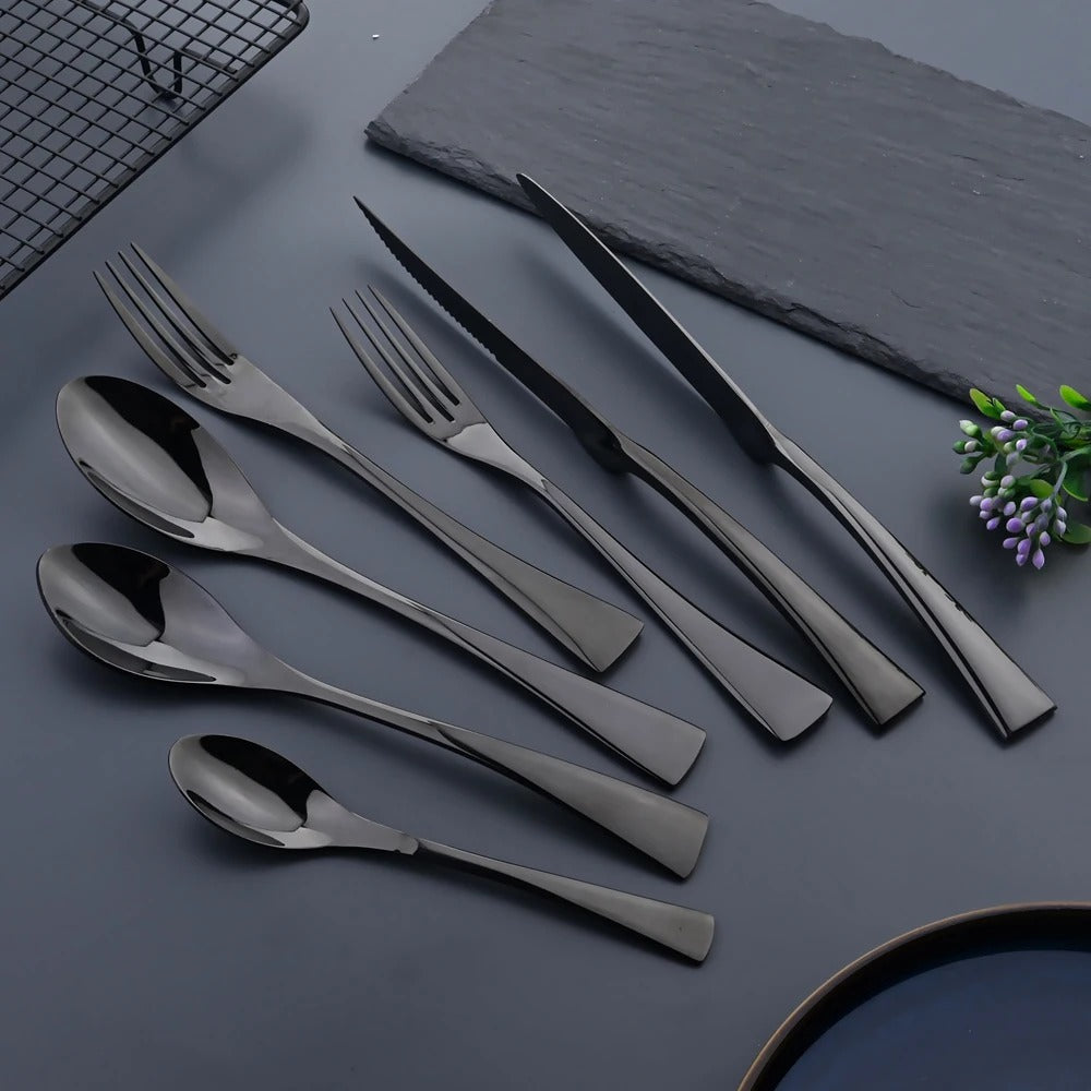  Jet Black Cutlery Set-5