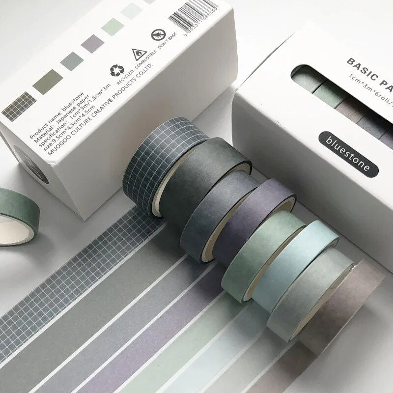 Eight Piece Solid Colour Tape Set for Crafting Projects