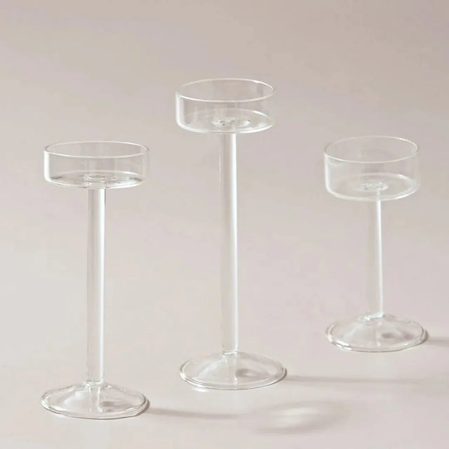 Elegant Glass Tealight Candle Holder Set for Home Decor