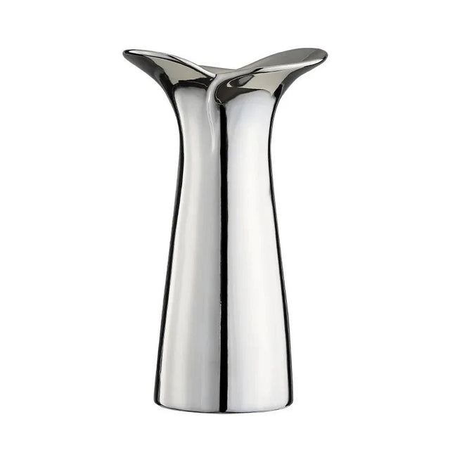 Elegant & Sleek Silver Ceramic Flower Vase for Modern Decor