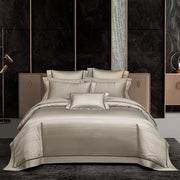 Estelle Duvet Cover Set – 1000 TC Egyptian Cotton in Warm Beige with Elegant Texture