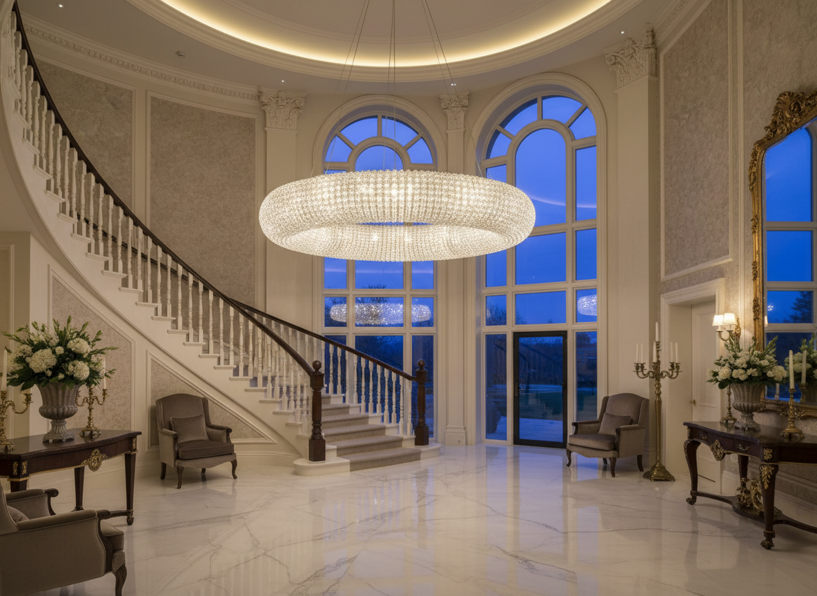 Ethereal Crystal LED Chandelier – Modern Silver & Gold K9 Crystal Light for Living Room & Dining