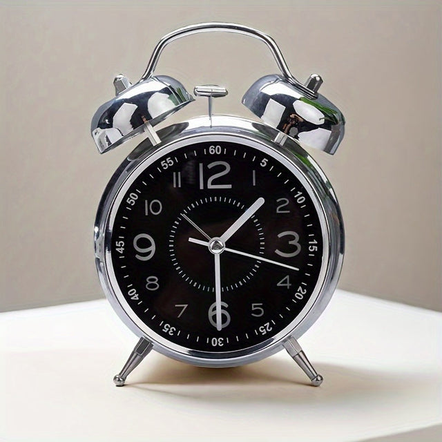 Classic Metal Bell-Top Alarm Clock for Timely Wake-Ups