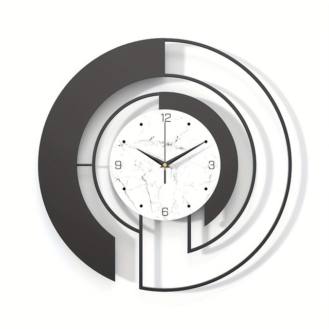 Timeless Geometry Black Metal Wall Clock