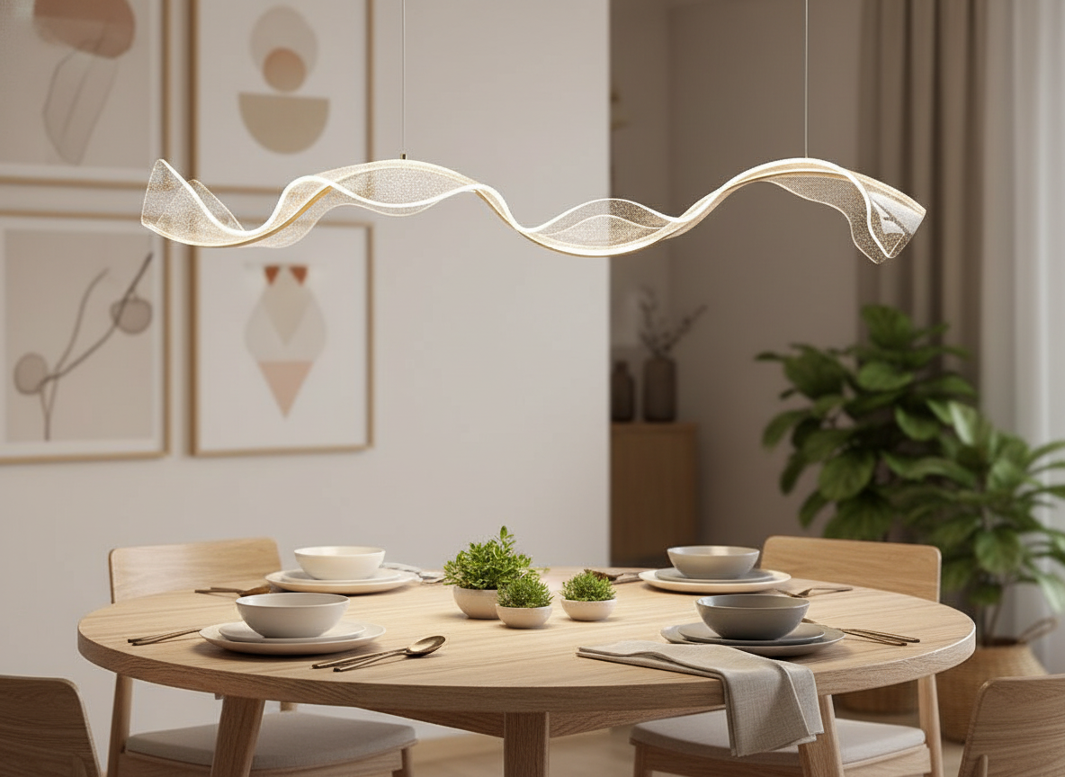 Feng Shui LED Chandelier – Modern Acrylic Hanging Light for Dining, Kitchen & Bar