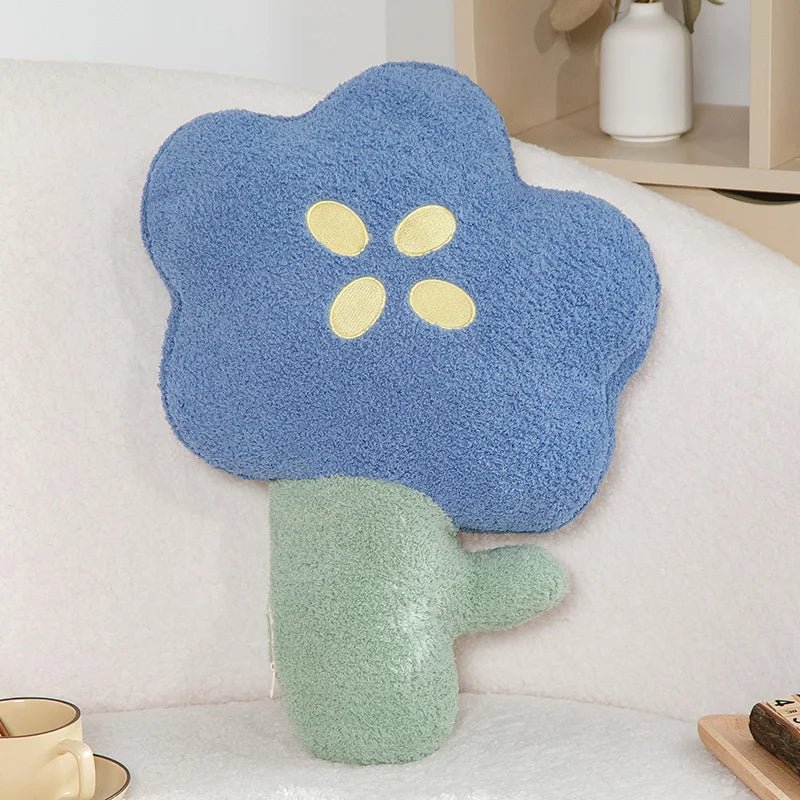 Fleece Flower Throw Cushion in Cotton with Cute Design
