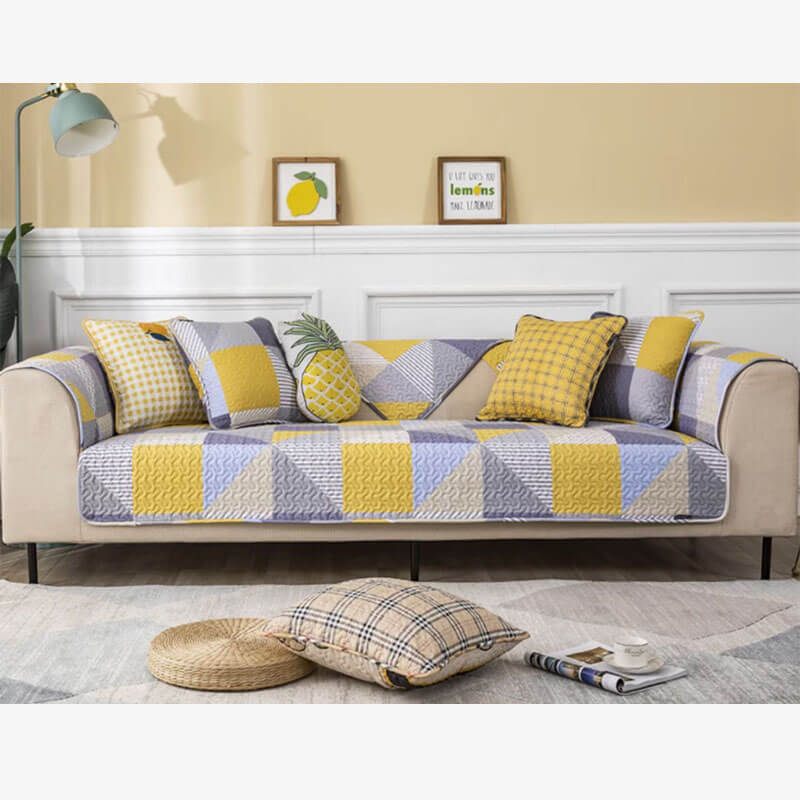 Artistic Geometric Pattern Washable Cotton Couch Cover