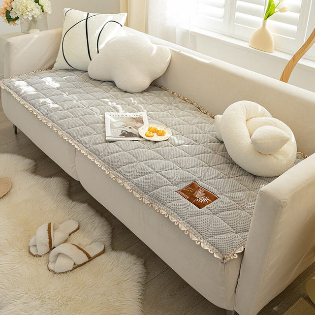 Bread Shape Chenille Non-slip Couch Cover for Sofa