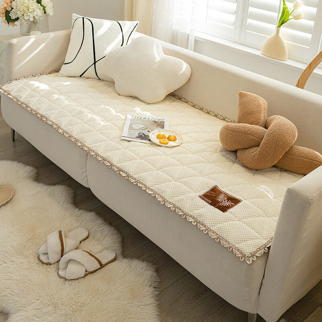 Bread Shape Chenille Non-slip Couch Cover for Sofa