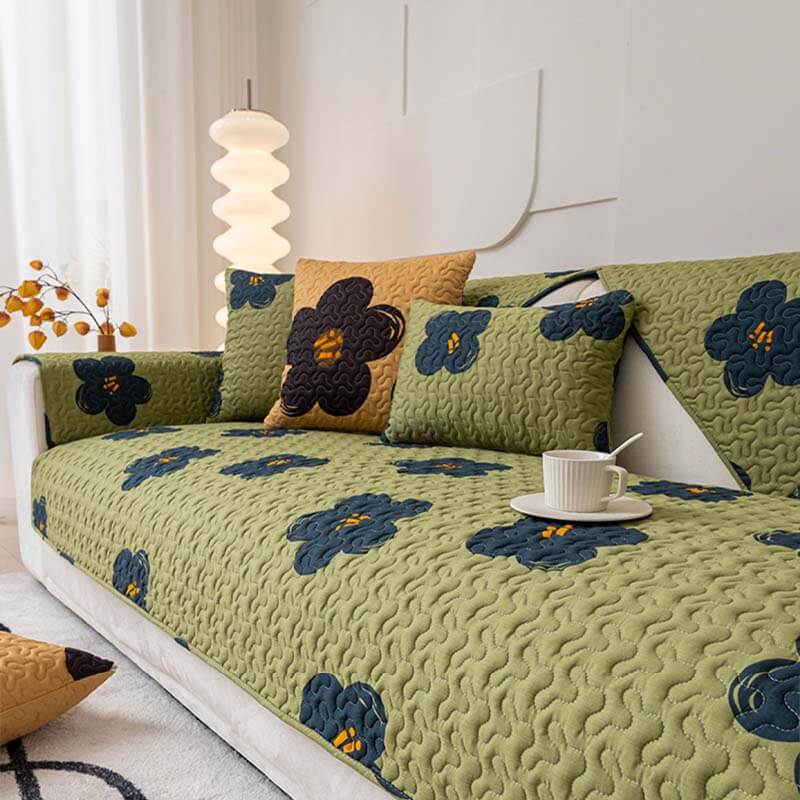 Caramel Macchiato Cotton Non-slip Couch Cover for Protection