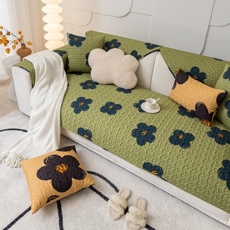 Caramel Macchiato Cotton Non-slip Couch Cover for Protection