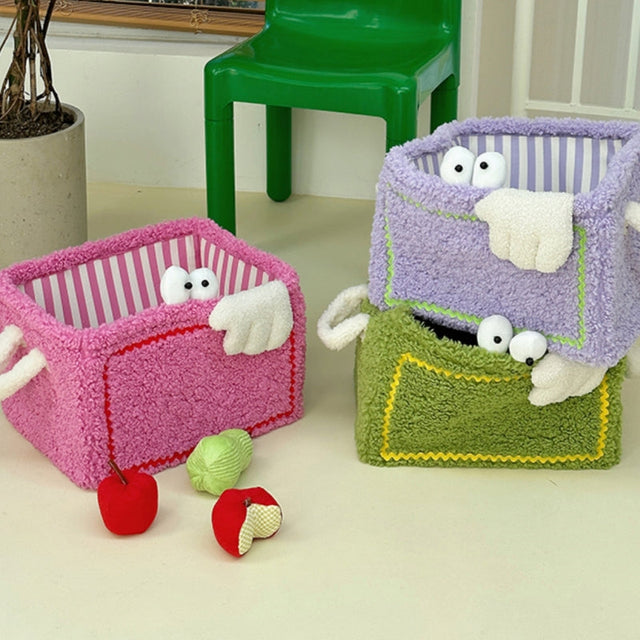 Adorable Monster Storage Basket Stylish Durable Portable Lambswool