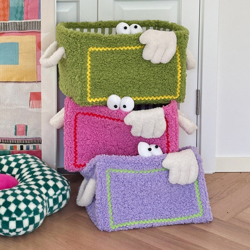Adorable Monster Storage Basket Stylish Durable Portable Lambswool