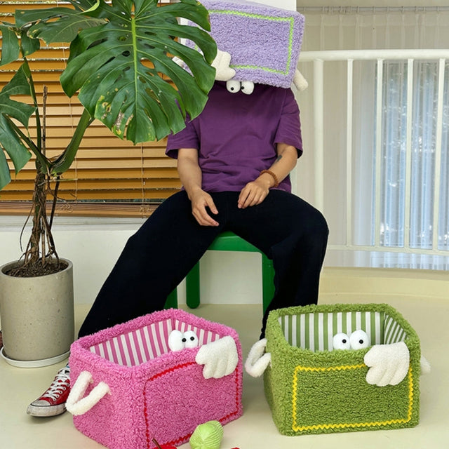 Adorable Monster Storage Basket Stylish Durable Portable Lambswool