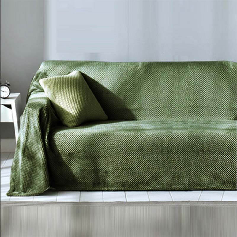 Cozy Home Velvet Couch Cover Pineapple Pattern Plush Fabric
