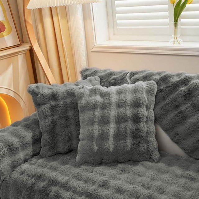 Cozy Plush Solid Colour Non-slip Couch Cover for Comfort