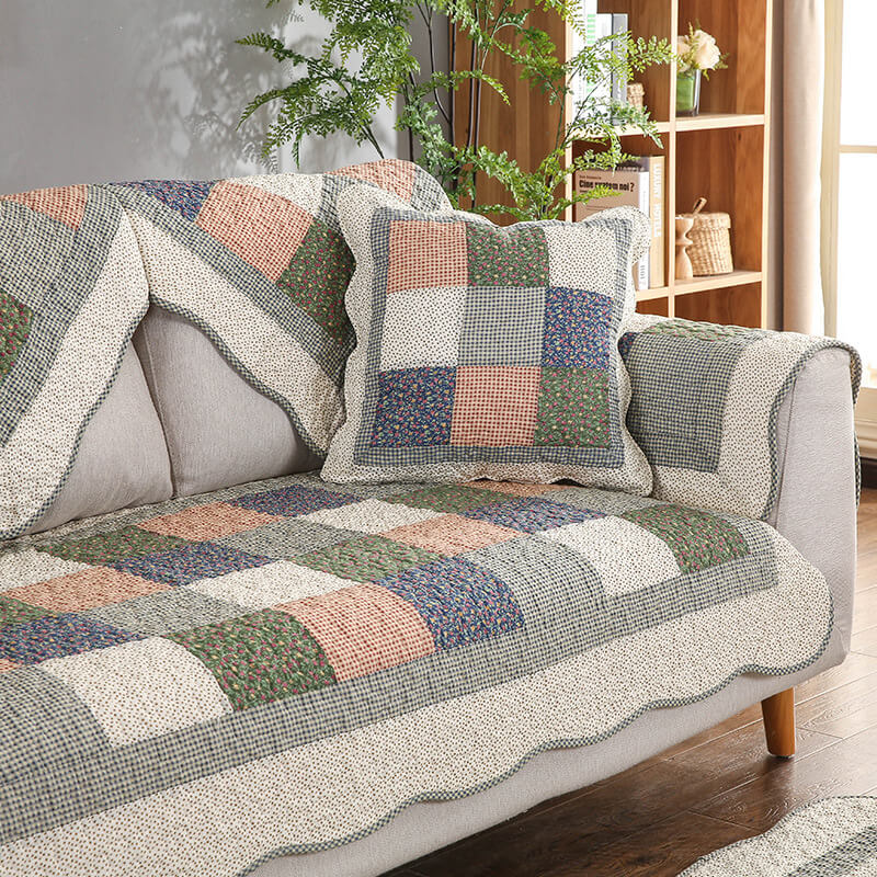 Cotton Quilted Washable Non-slip Couch Cover with Comfort