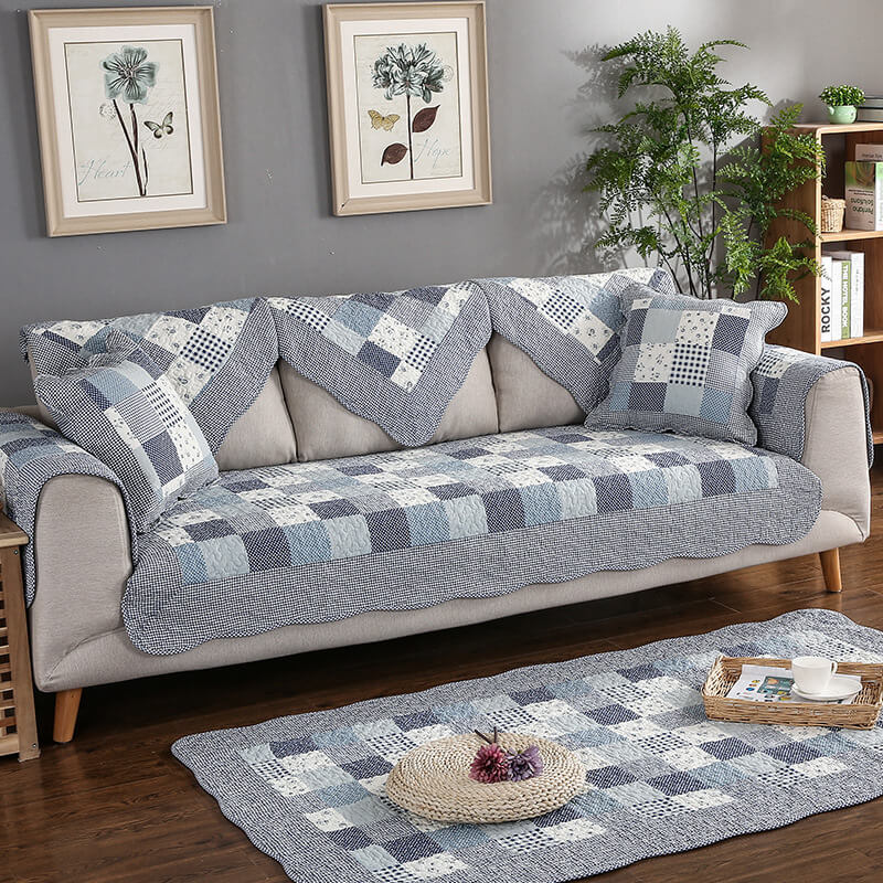 Cotton Quilted Washable Non-slip Couch Cover with Comfort