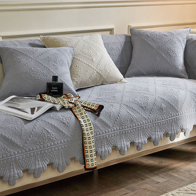 Fashion Leaf Trim Cotton Washable Couch Cover 70x70 cm