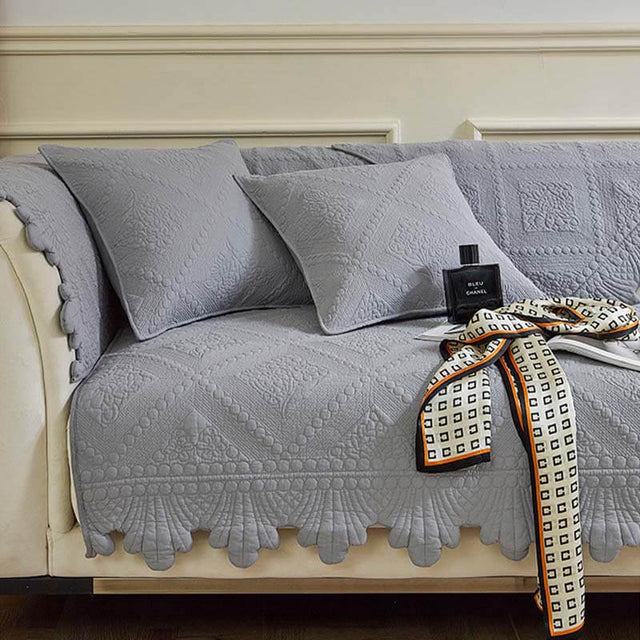 Fashion Leaf Trim Cotton Washable Couch Cover 70x70 cm