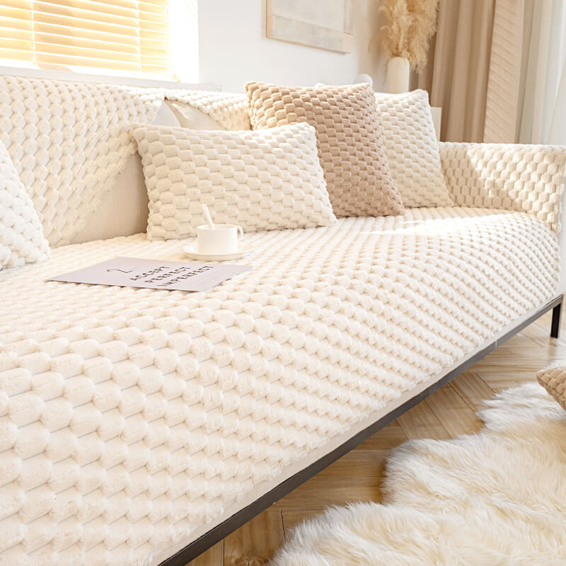 Honeycomb Plush Thickened Non-slip Couch Cover for Pets