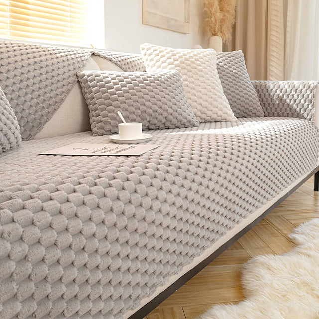 Honeycomb Plush Thickened Non-slip Couch Cover for Pets