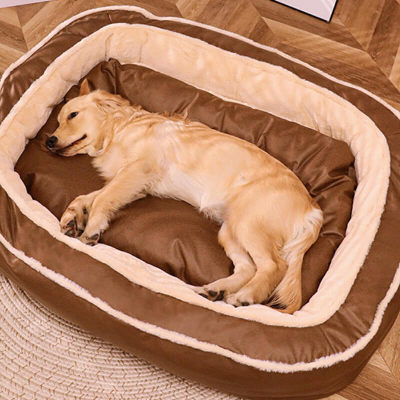 Large Deep-Sleep Orthopedic Dog Bed Plush Polyester Comfort