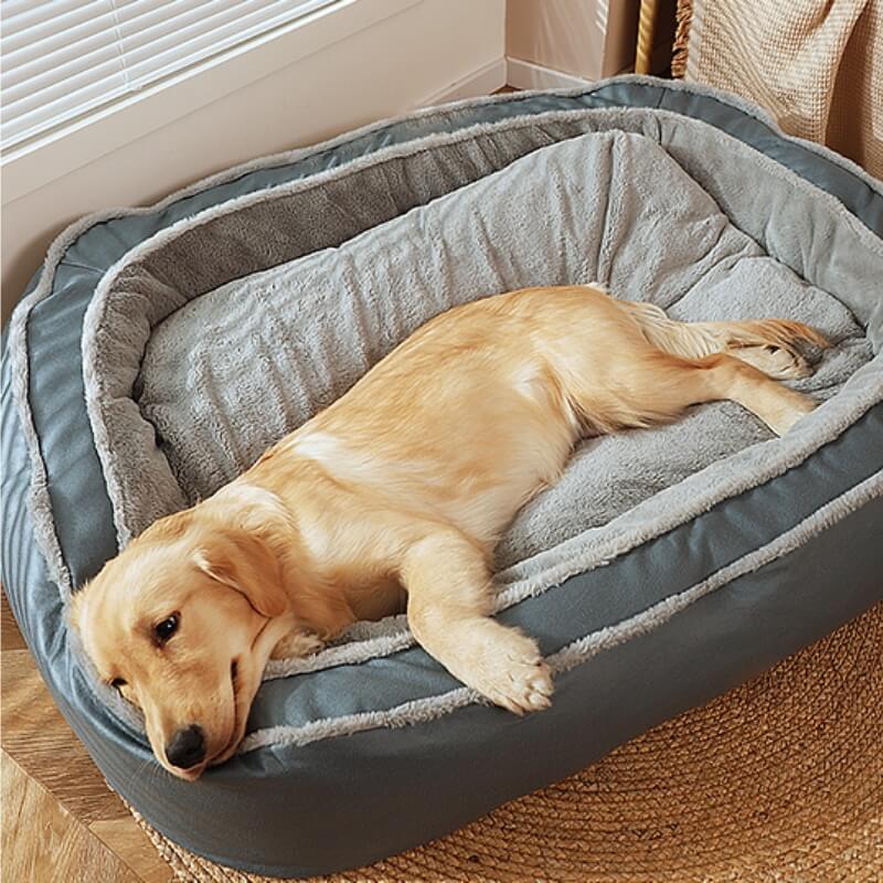 Large Deep-Sleep Orthopedic Dog Bed Plush Polyester Comfort