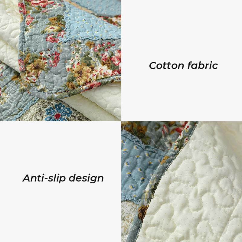 Vintage Flower Plaid Cotton Couch Cover - Soft Eco-Friendly Design