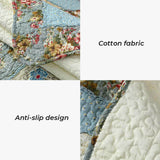 Vintage Flower Plaid Cotton Couch Cover - Soft Eco-Friendly Design