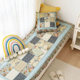 Vintage Flower Plaid Cotton Couch Cover - Soft Eco-Friendly Design