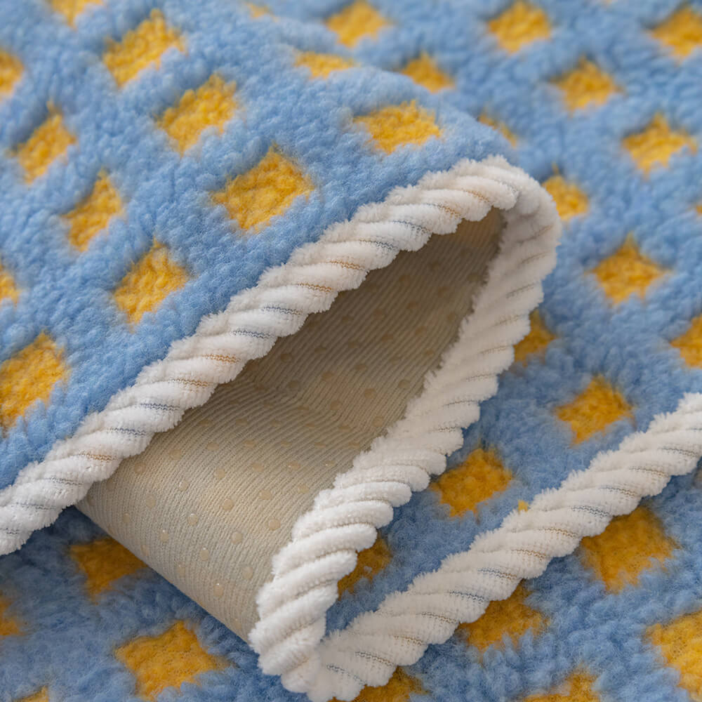 Warm Sherpa Fleece Plaid Couch Cover Furniture Protector