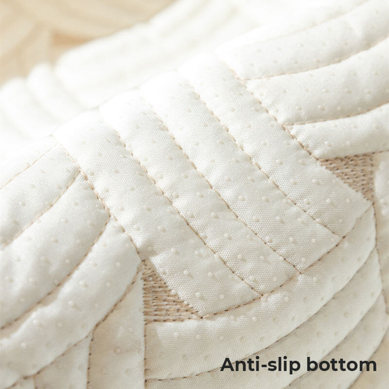 Weave Pattern Cotton Quilted Sectional Couch Cover, Non-Slip