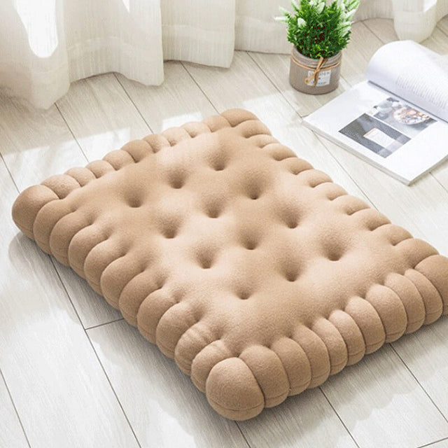 Whimsical Biscuit Dog Bed Cozy Soft Durable Quick Dry